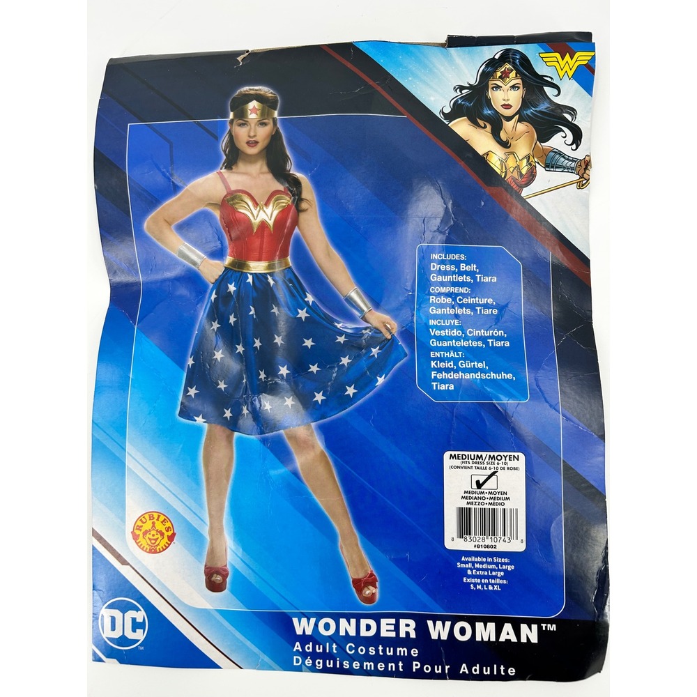Rubies DC Comics Wonder Woman Adult Costume Dress Belt Tiara Gauntlets Medium